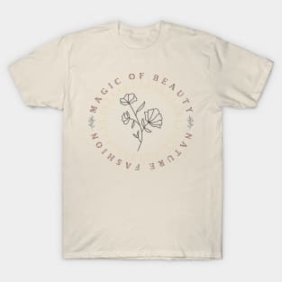 Magic of  Beauty Flowers Design T-Shirt